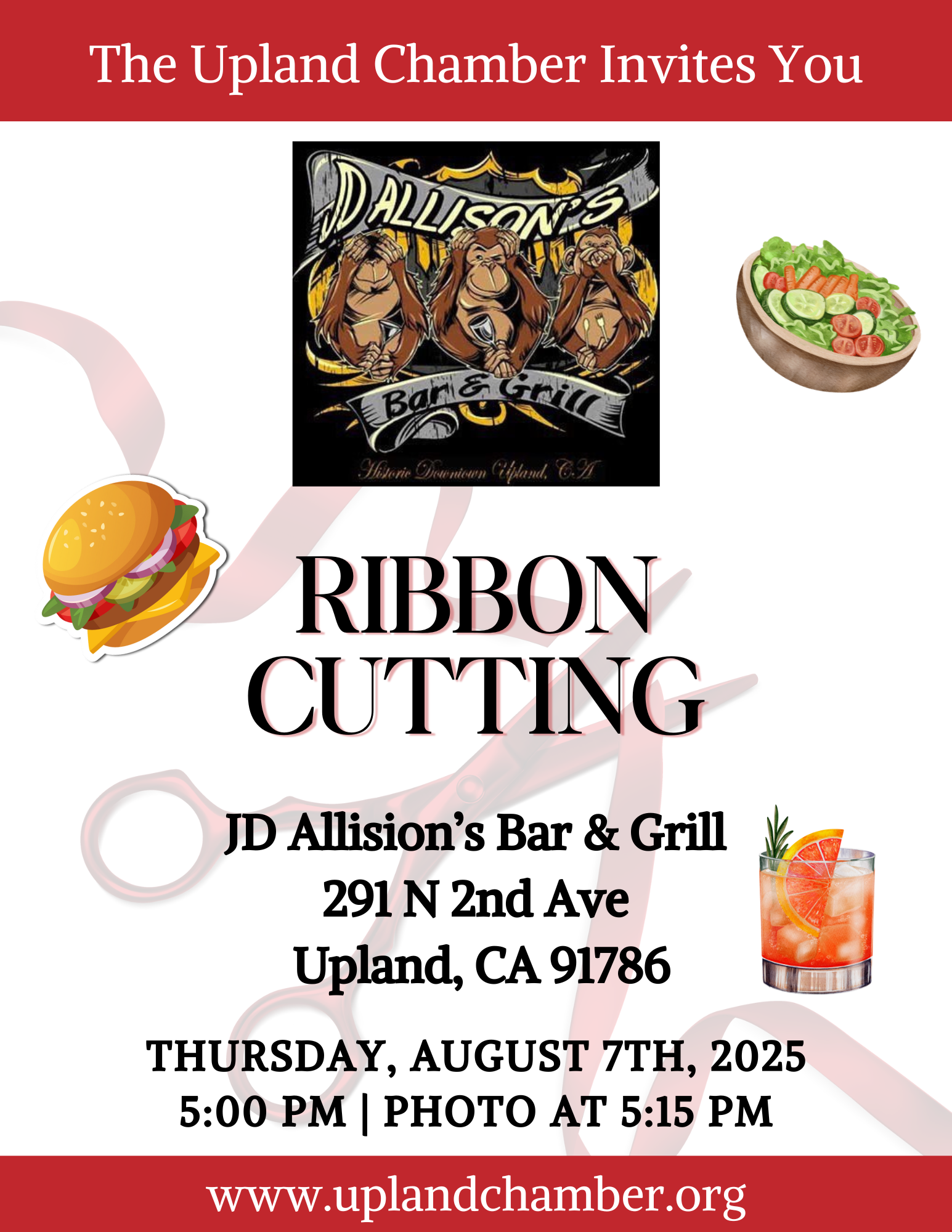 ribbon-cutting-jd-allisons-bar-grill Event Flyer