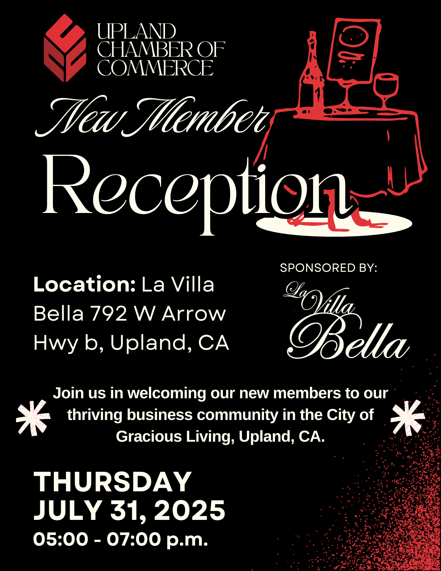 july-new-member-reception Event Flyer
