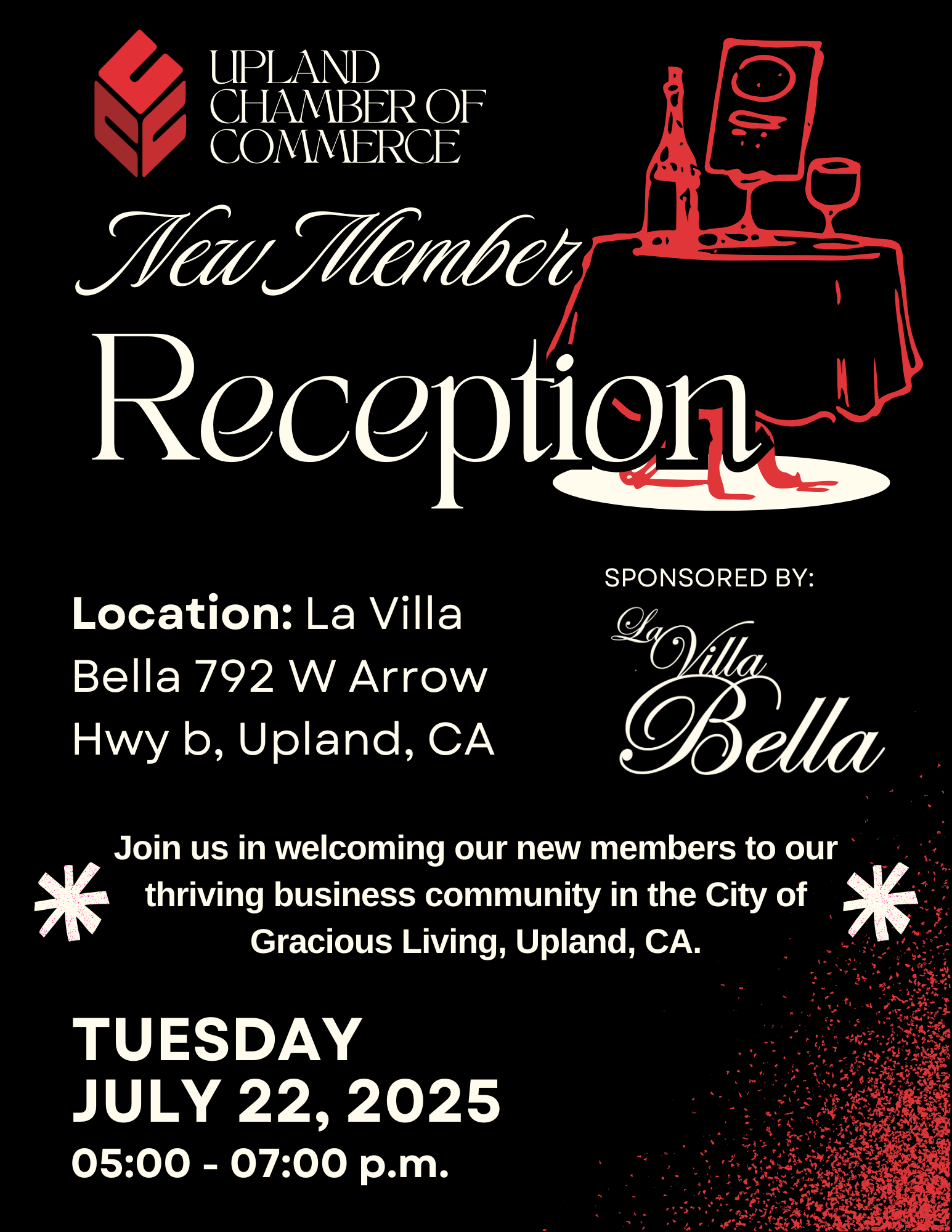 july-new-member-reception Event Flyer