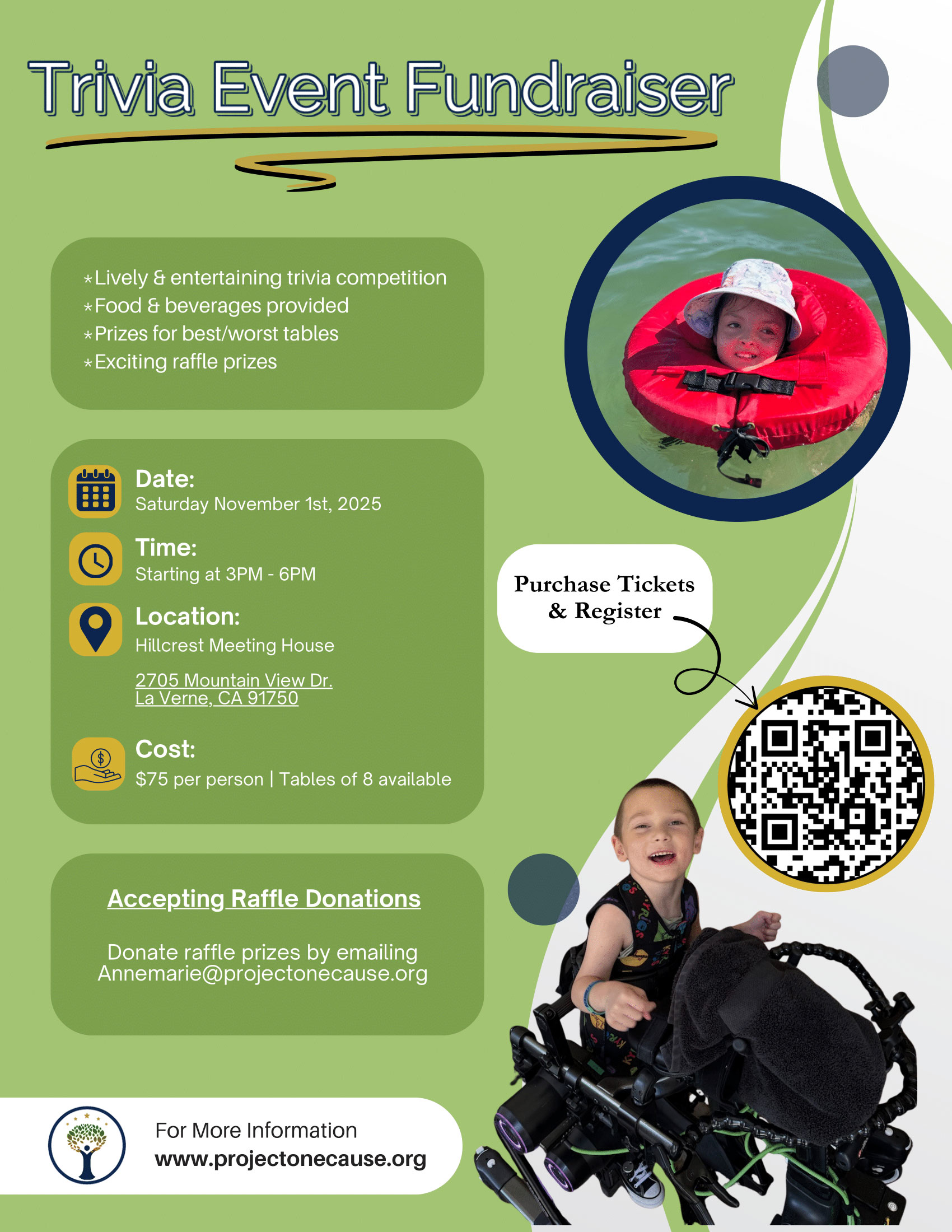 project-one-cause-trivia-event-fundraiser Event Flyer