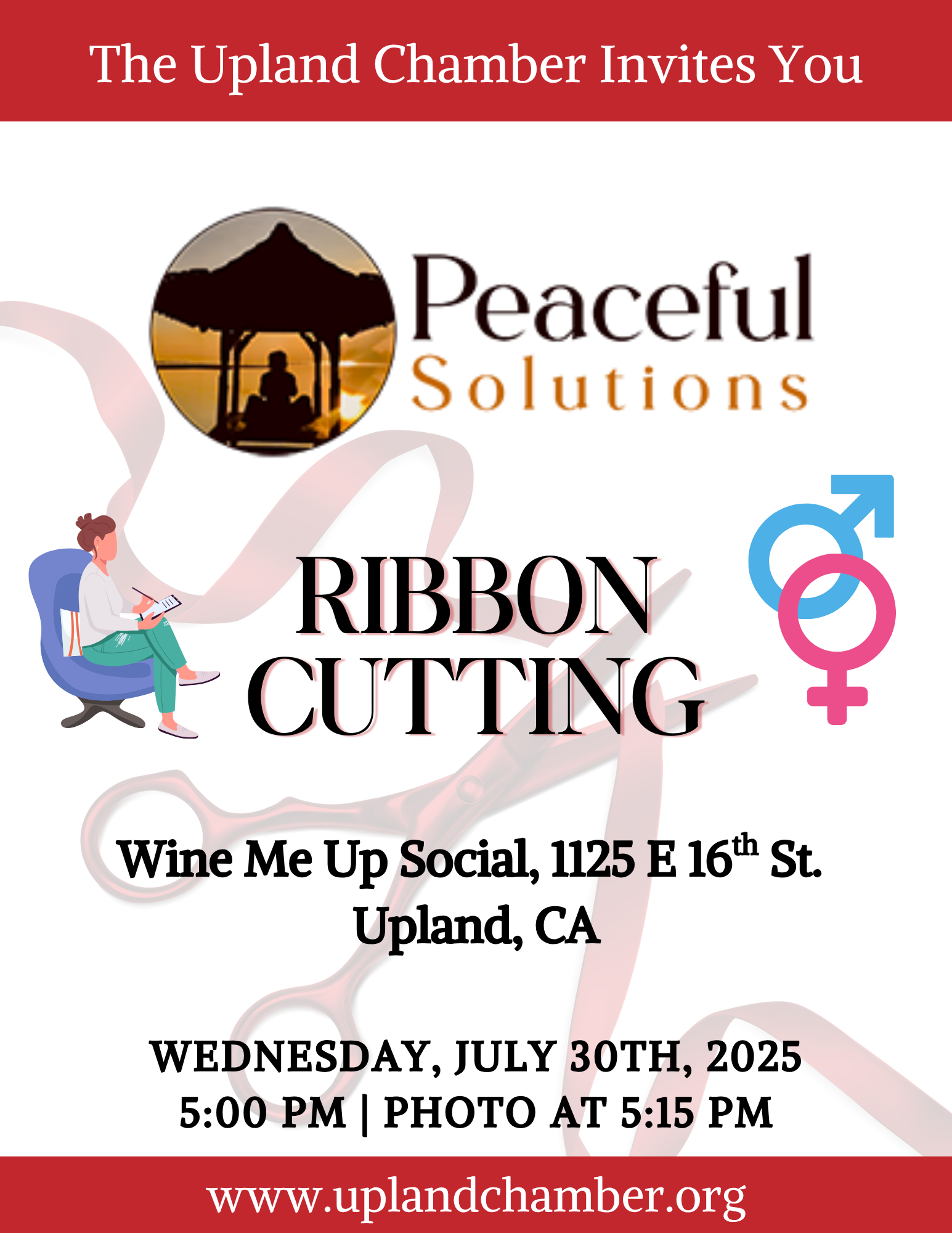 ribbon-cutting-peaceful-solutions Event Flyer