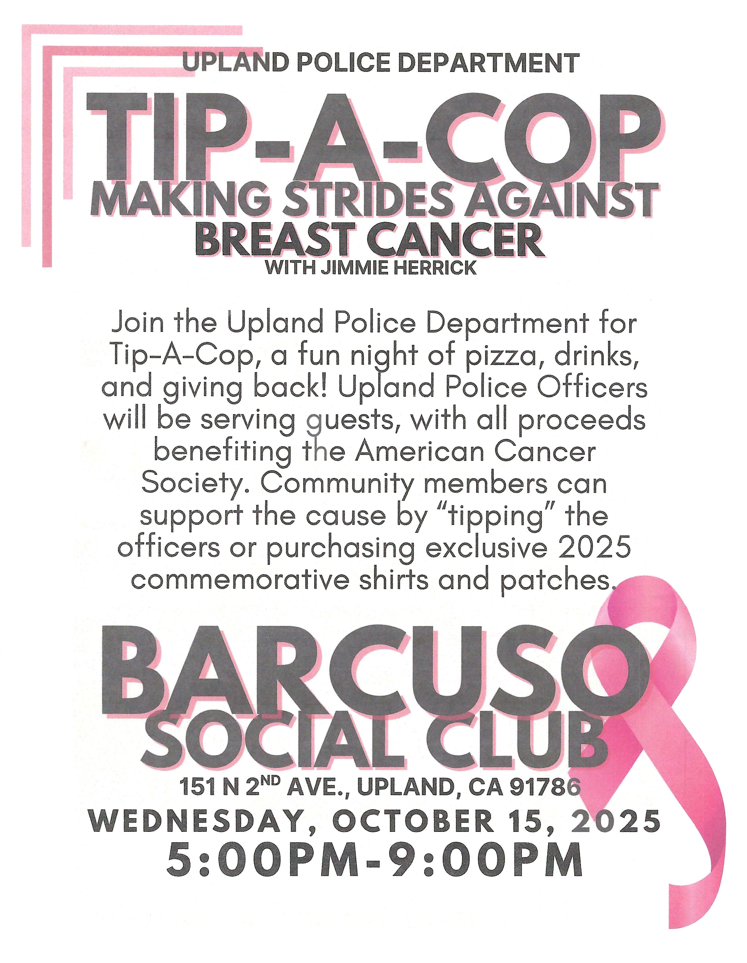 Tip-A-Cop – Making Strides Against Breast Cancer